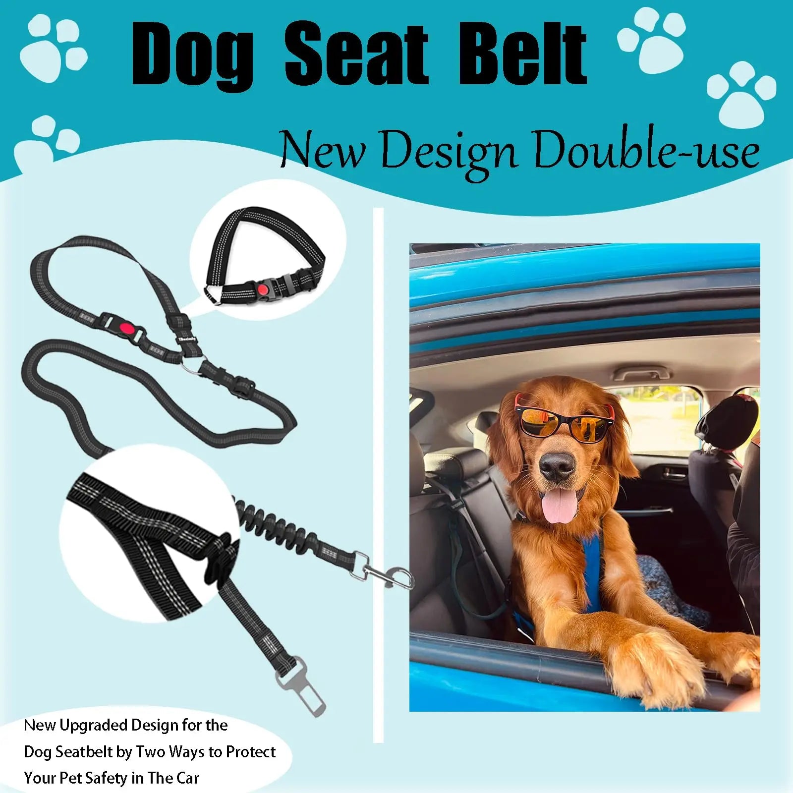 Adjustable Dog Car Seat Belt – Heavy Duty Nylon Safety Restraint for All Breeds | UK Road Legal