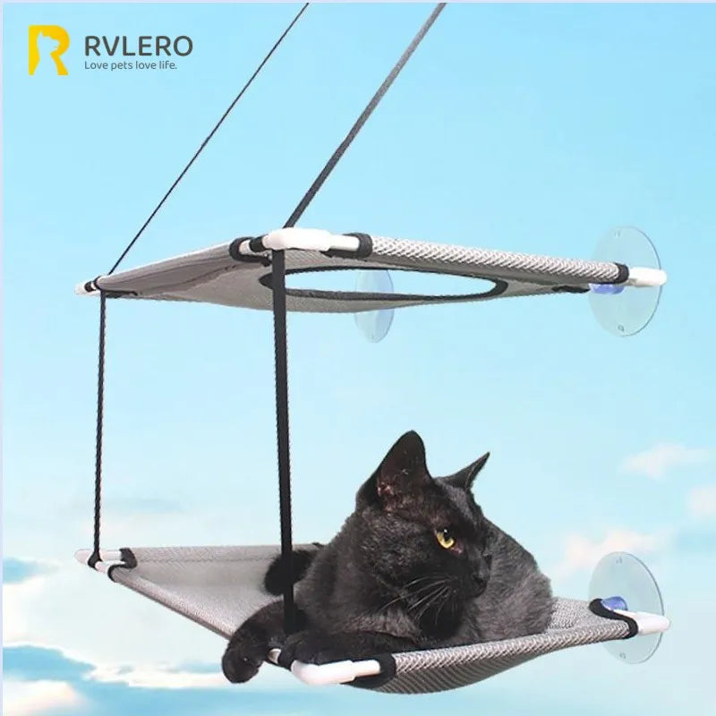 Cat Window Hammock Bed – Suction Cup Wall Perch, Single & Double Layer | Sunny Seat for Cats