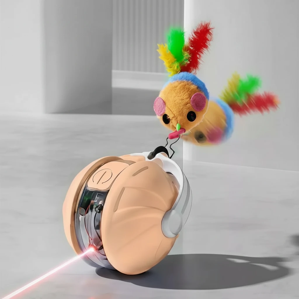 Infrared Automatic Rolling Cat Ball Toy – USB Rechargeable, Multi-Mode Mouse Imitation