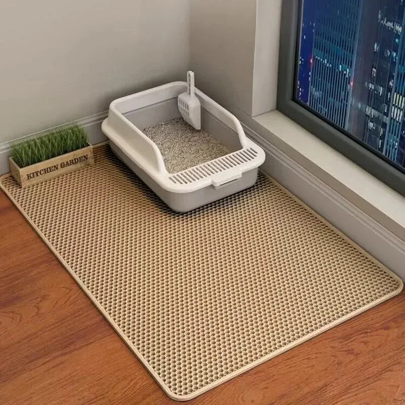 Double-Layer Cat Litter Mat – Anti-Splash, Waterproof & Easy Clean | Multiple Sizes