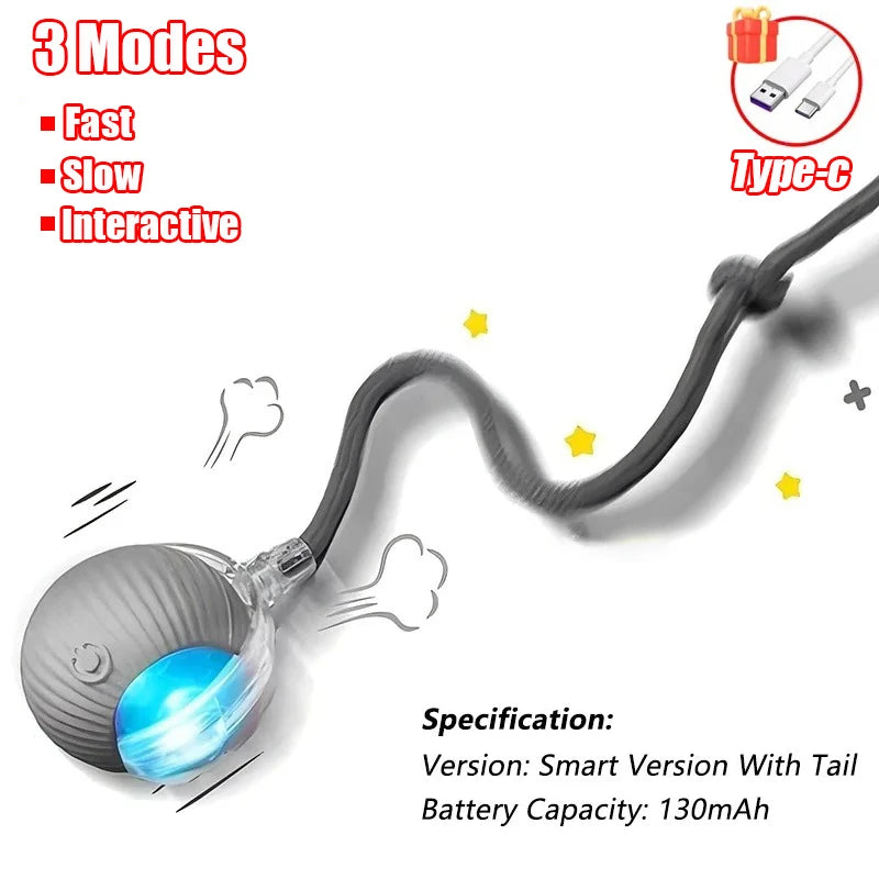 Infrared Automatic Rolling Cat Ball Toy – USB Rechargeable, Multi-Mode Mouse Imitation