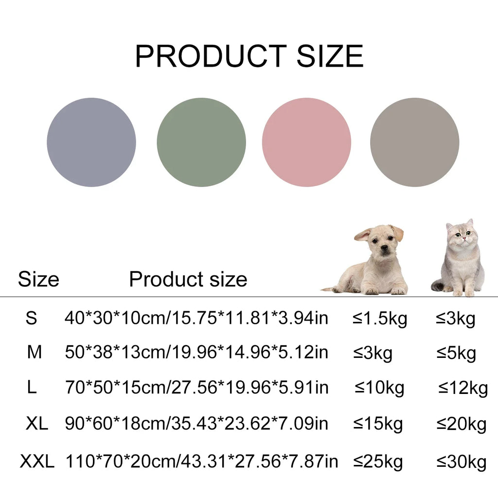 Pet Sofa Bed – Warm Corduroy Sleeping Bed for Cats & Dogs | M, L, XL & XXL