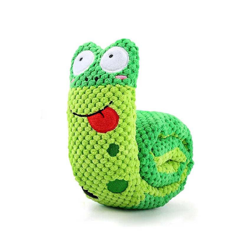 Interactive Dog Puzzle Feeder Toy – Foldable Snail Plush with Squeaker for Mental Stimulation