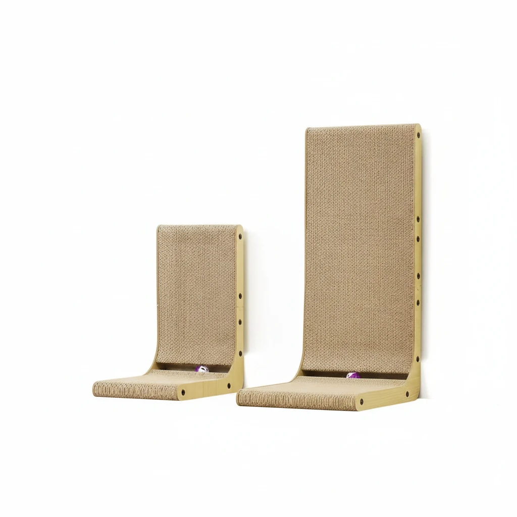 L-Shape Cat Scratching Post – Wear-Resistant Cardboard Scratcher, Furniture Protector | Medium & Large