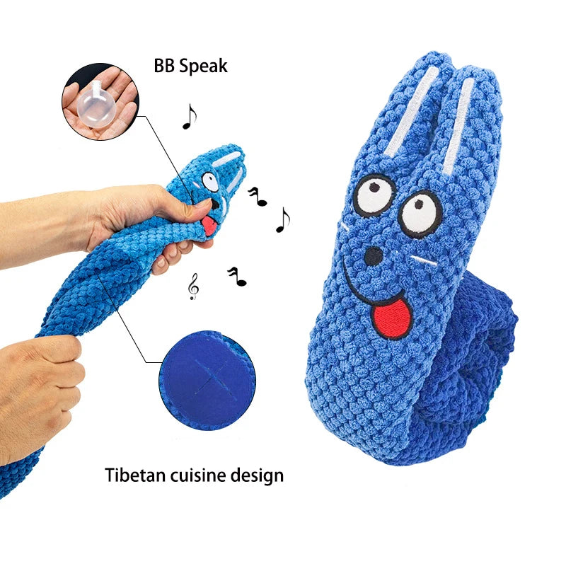 Interactive Dog Puzzle Feeder Toy – Foldable Snail Plush with Squeaker for Mental Stimulation