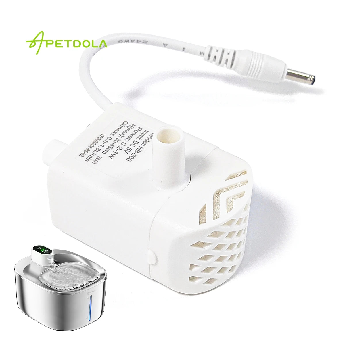 APETDOLA Replacement Water Pump – Anti-Dry Burning Motor for FS10pro Pet Water Fountain