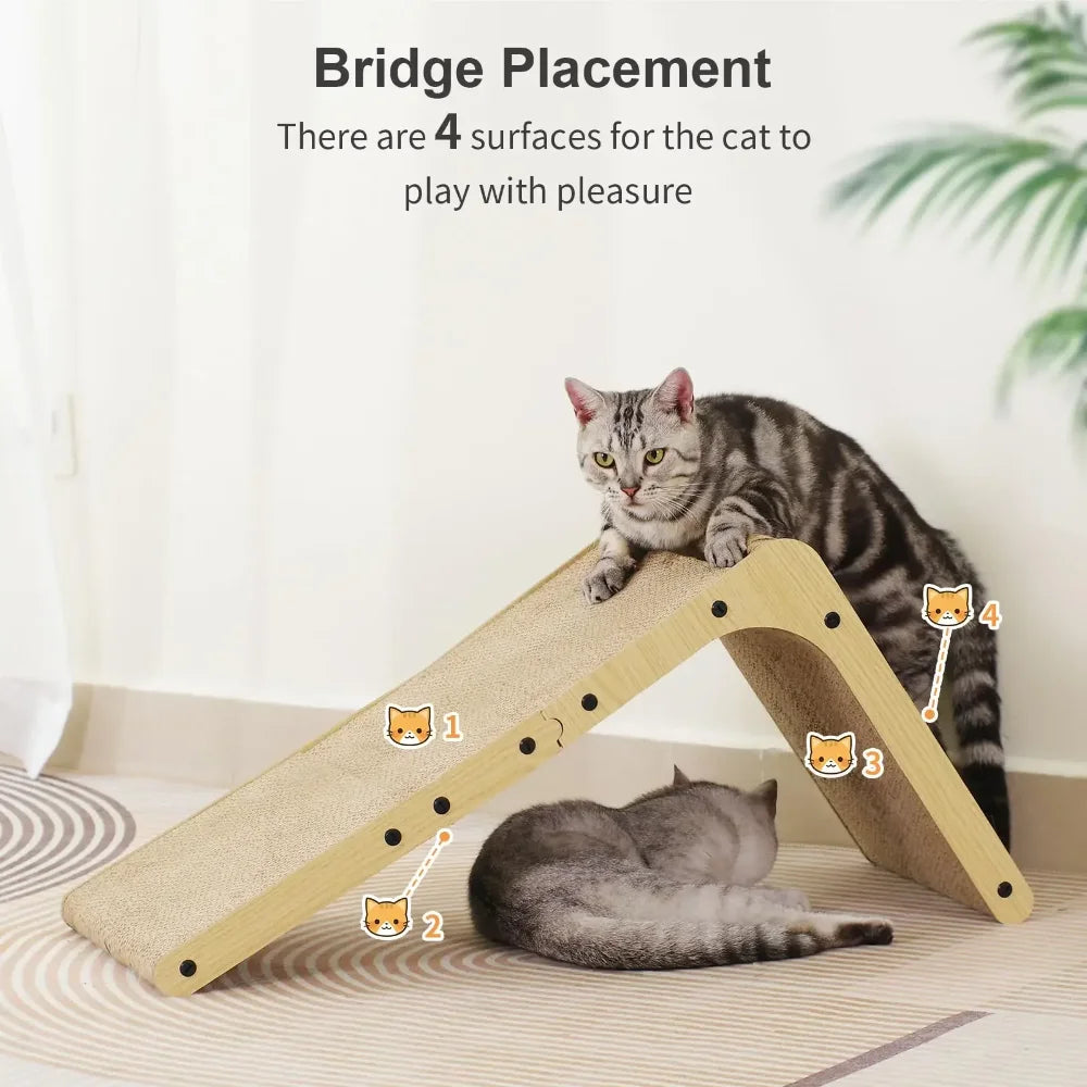 L-Shape Cat Scratching Post – Wear-Resistant Cardboard Scratcher, Furniture Protector | Medium & Large