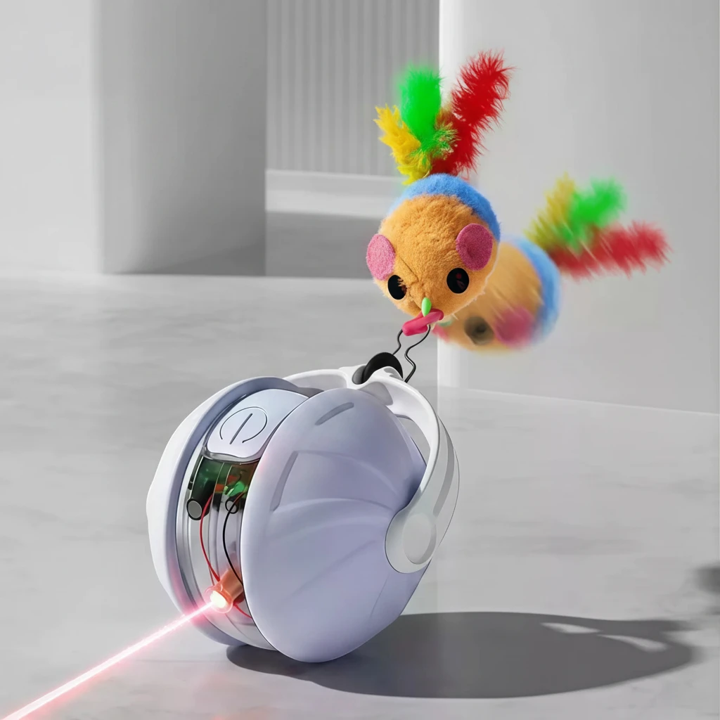 Infrared Automatic Rolling Cat Ball Toy – USB Rechargeable, Multi-Mode Mouse Imitation