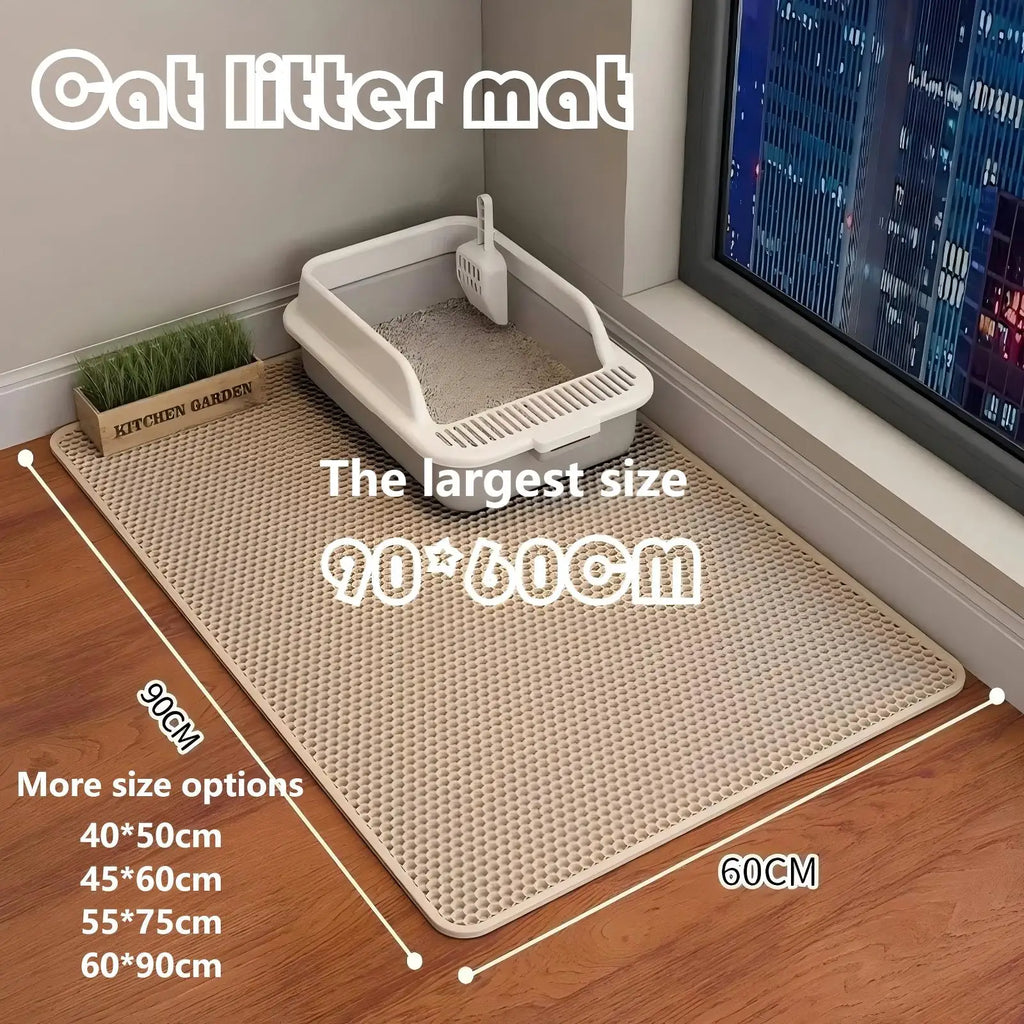 Double-Layer Cat Litter Mat – Anti-Splash, Waterproof & Easy Clean | Multiple Sizes