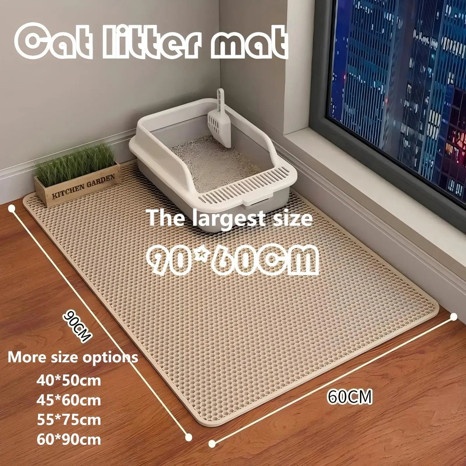 Double-Layer Cat Litter Mat – Anti-Splash, Waterproof & Easy Clean | Multiple Sizes