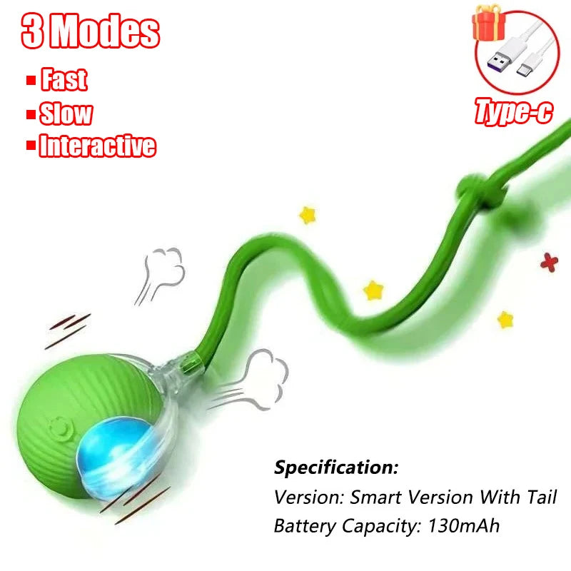 Infrared Automatic Rolling Cat Ball Toy – USB Rechargeable, Multi-Mode Mouse Imitation