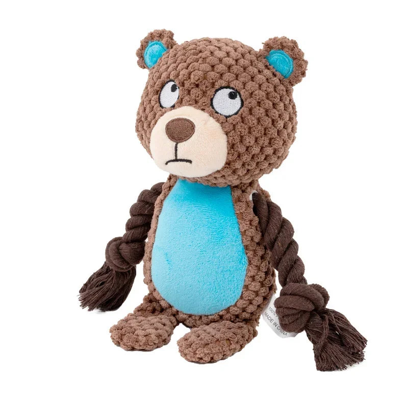 Plush Squeaky Dog Chew Toys – Bite-Resistant Animal Shapes for Puppies & Dogs | Chicken, Fox, Elephant & More