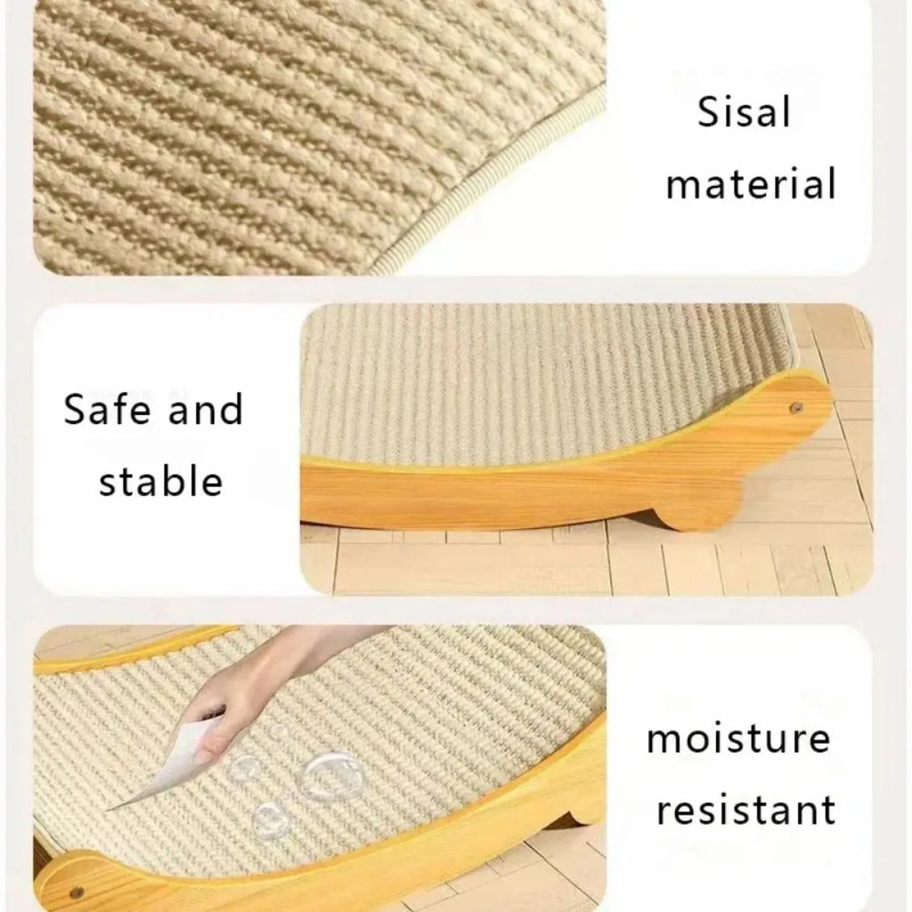 Wooden Cat Scratching Pad & Bed – Detachable Sisal Scratcher for Cats | S & L