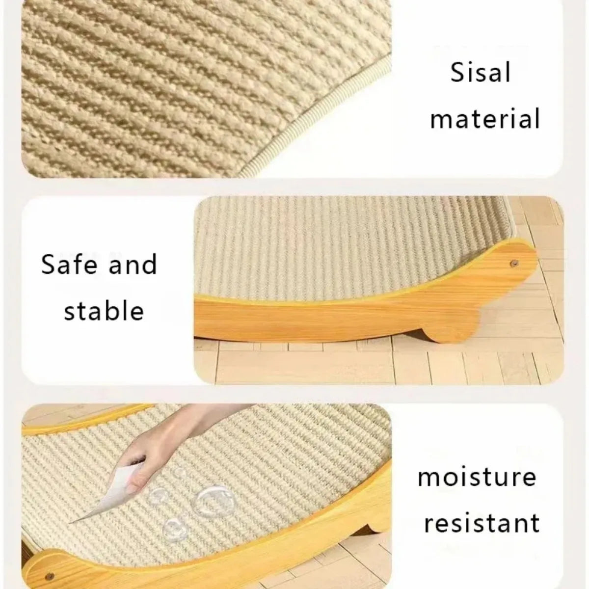 Wooden Cat Scratching Pad & Bed – Detachable Sisal Scratcher for Cats | S & L