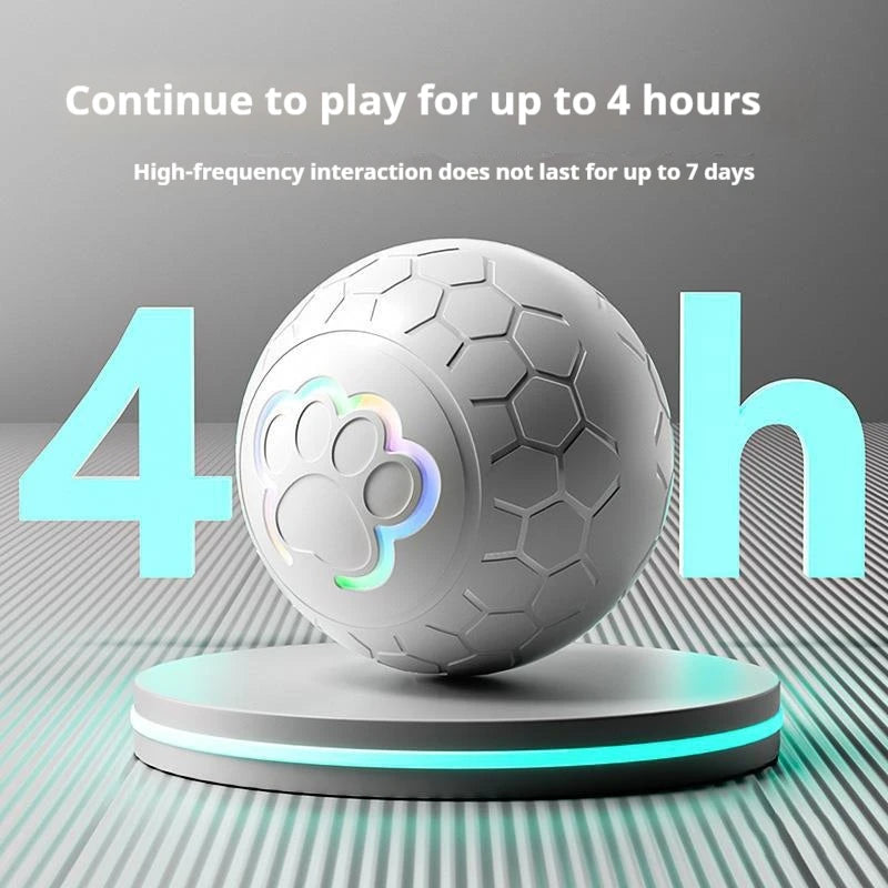 Smart Electronic Pet Toy Ball – USB Rechargeable, Auto-Bouncing with RGB Lights for Dogs & Cats