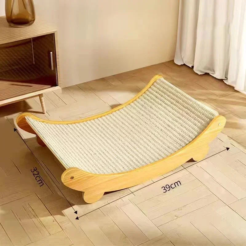 Wooden Cat Scratching Pad & Bed – Detachable Sisal Scratcher for Cats | S & L