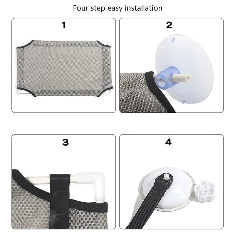 Cat Window Hammock Bed – Suction Cup Wall Perch, Single & Double Layer | Sunny Seat for Cats