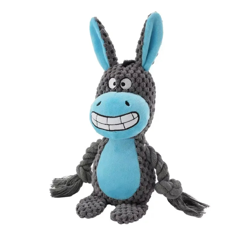 Plush Squeaky Dog Chew Toys – Bite-Resistant Animal Shapes for Puppies & Dogs | Chicken, Fox, Elephant & More