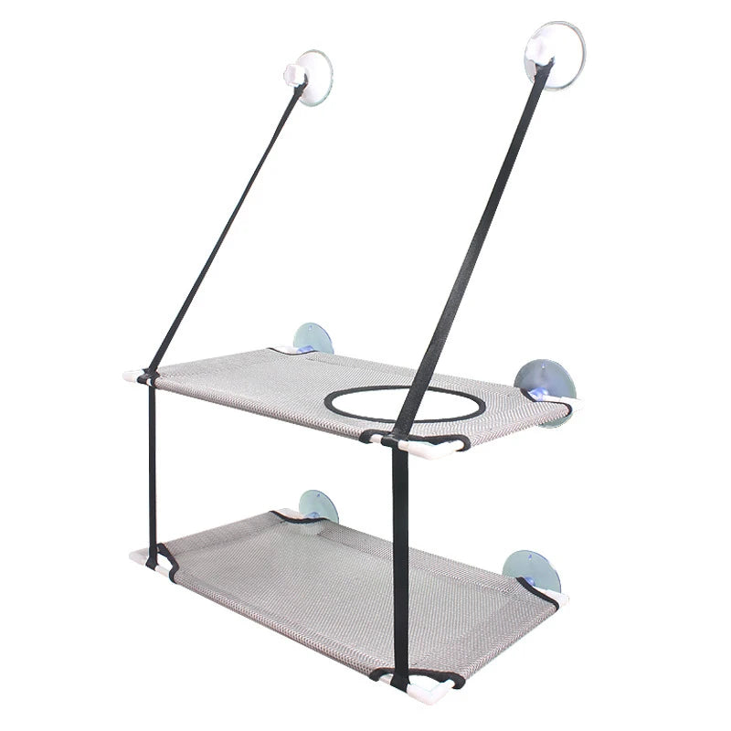 Cat Window Hammock Bed – Suction Cup Wall Perch, Single & Double Layer | Sunny Seat for Cats