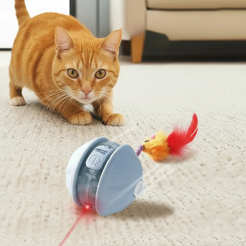 Infrared Automatic Rolling Cat Ball Toy – USB Rechargeable, Multi-Mode Mouse Imitation