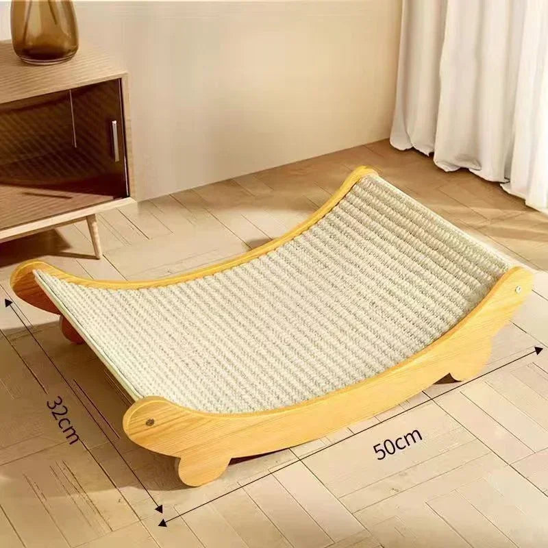 Wooden Cat Scratching Pad & Bed – Detachable Sisal Scratcher for Cats | S & L