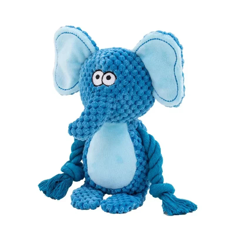 Plush Squeaky Dog Chew Toys – Bite-Resistant Animal Shapes for Puppies & Dogs | Chicken, Fox, Elephant & More