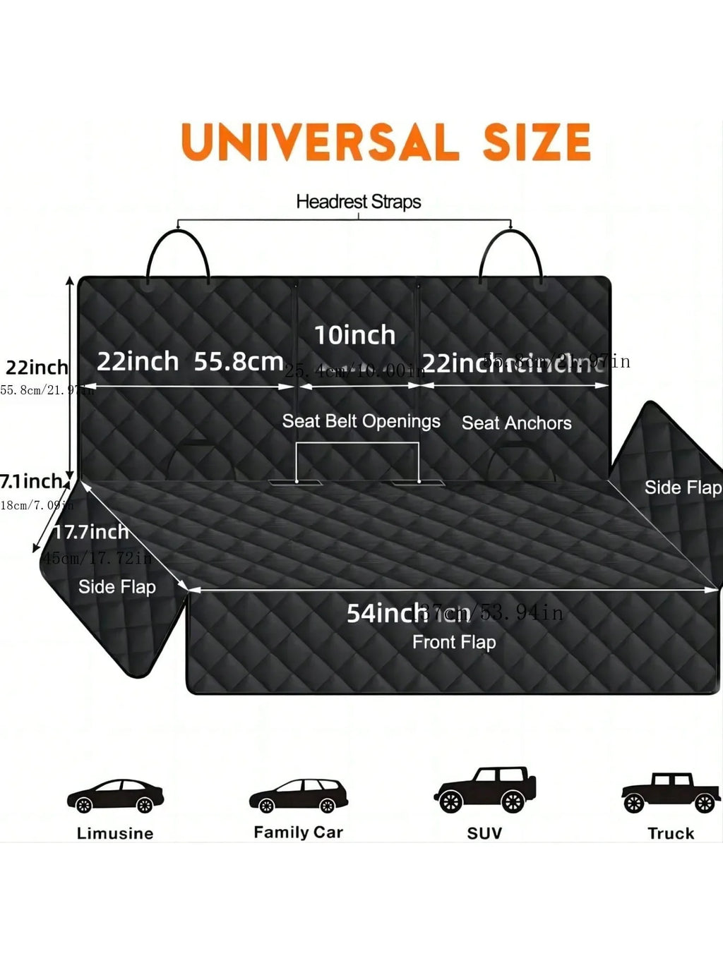 Dog Car Seat Cover – Waterproof, Non-Slip & Scratch-Proof | Fits Most Cars with Armrest Access