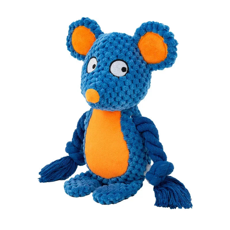 Plush Squeaky Dog Chew Toys – Bite-Resistant Animal Shapes for Puppies & Dogs | Chicken, Fox, Elephant & More
