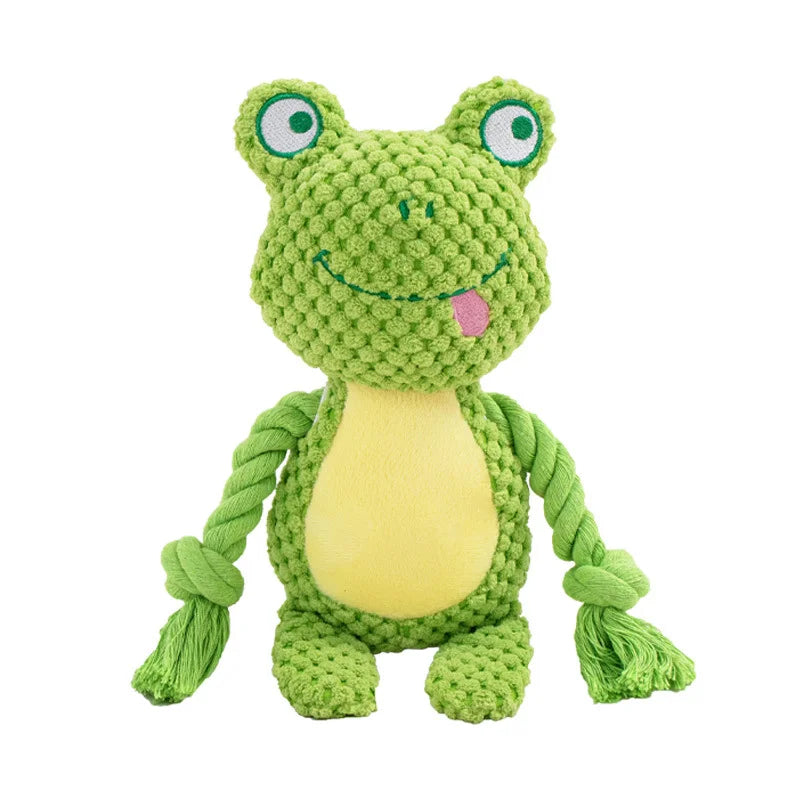 Plush Squeaky Dog Chew Toys – Bite-Resistant Animal Shapes for Puppies & Dogs | Chicken, Fox, Elephant & More
