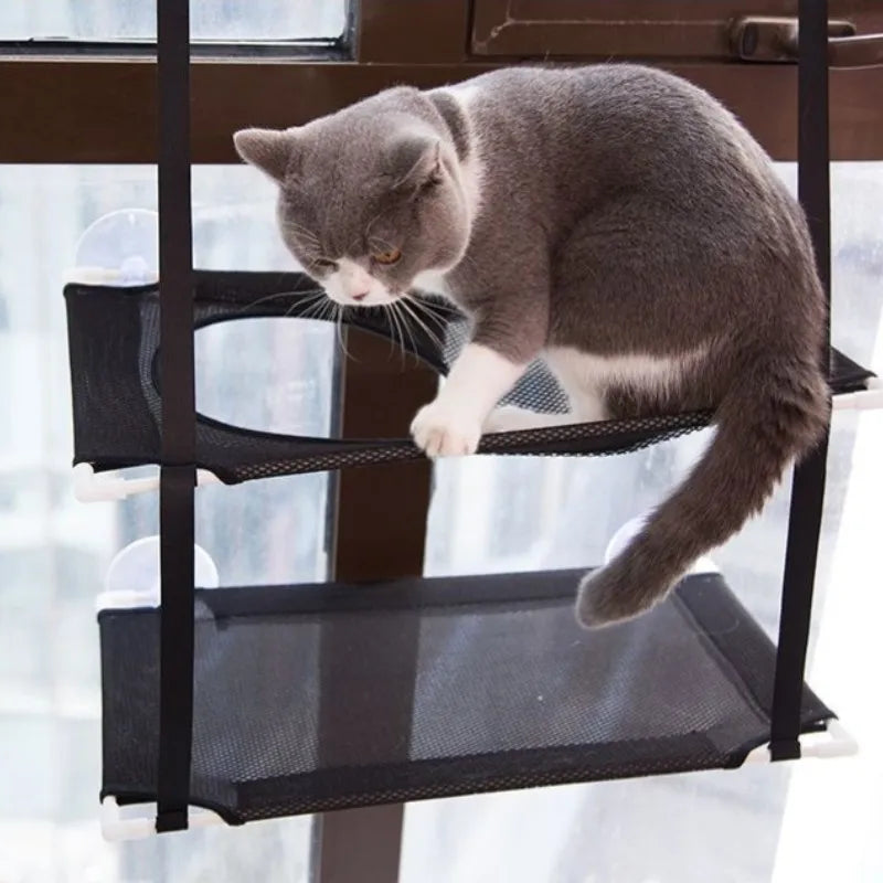 Cat Window Hammock Bed – Suction Cup Wall Perch, Single & Double Layer | Sunny Seat for Cats