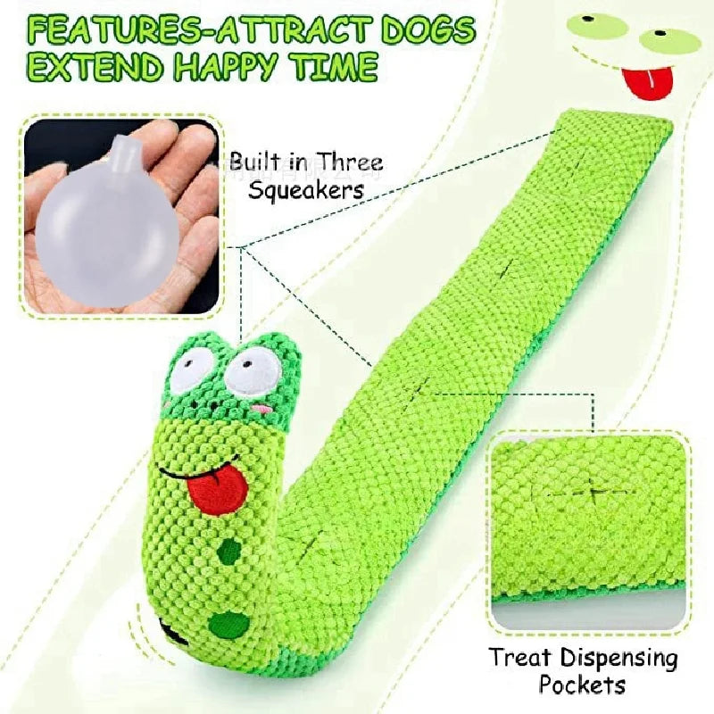 Interactive Dog Puzzle Feeder Toy – Foldable Snail Plush with Squeaker for Mental Stimulation