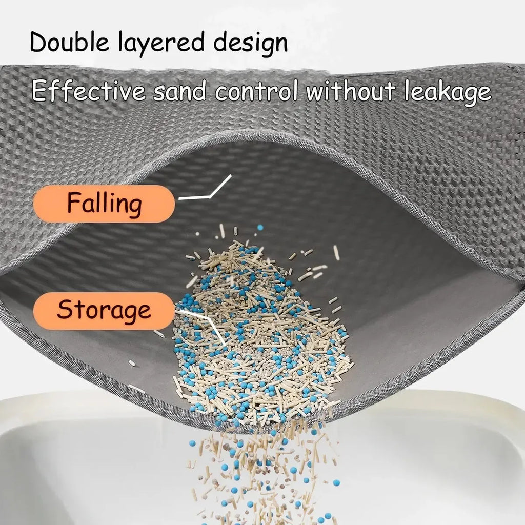 Double-Layer Cat Litter Mat – Anti-Splash, Waterproof & Easy Clean | Multiple Sizes