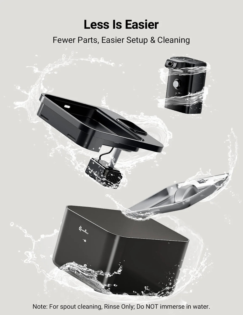 DownyPaws 2.5L Wireless Stainless Steel Cat Water Fountain – 4000mAh Battery & Motion Sensor