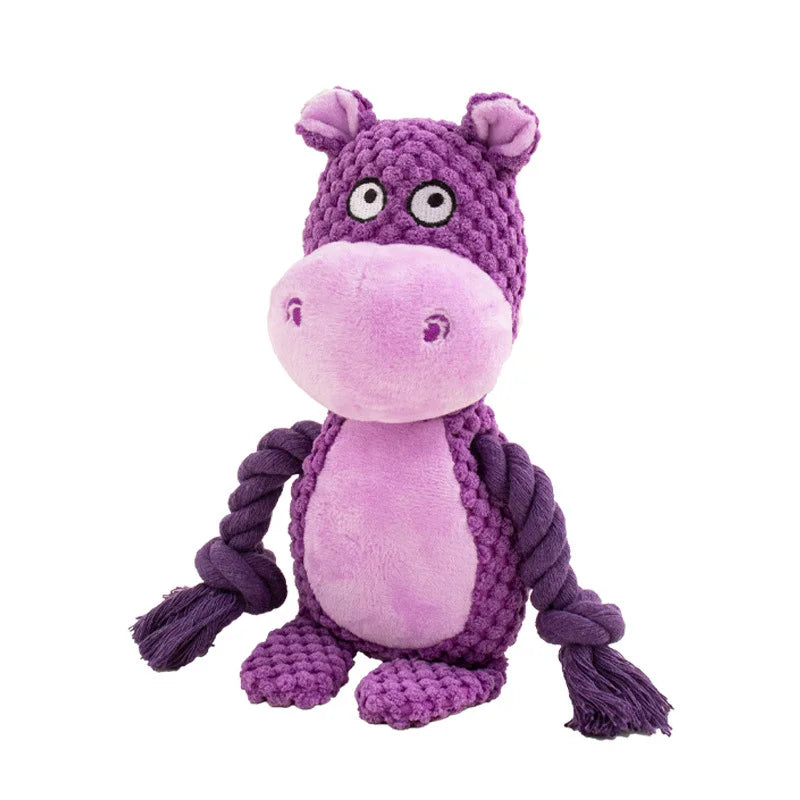 Plush Squeaky Dog Chew Toys – Bite-Resistant Animal Shapes for Puppies & Dogs | Chicken, Fox, Elephant & More