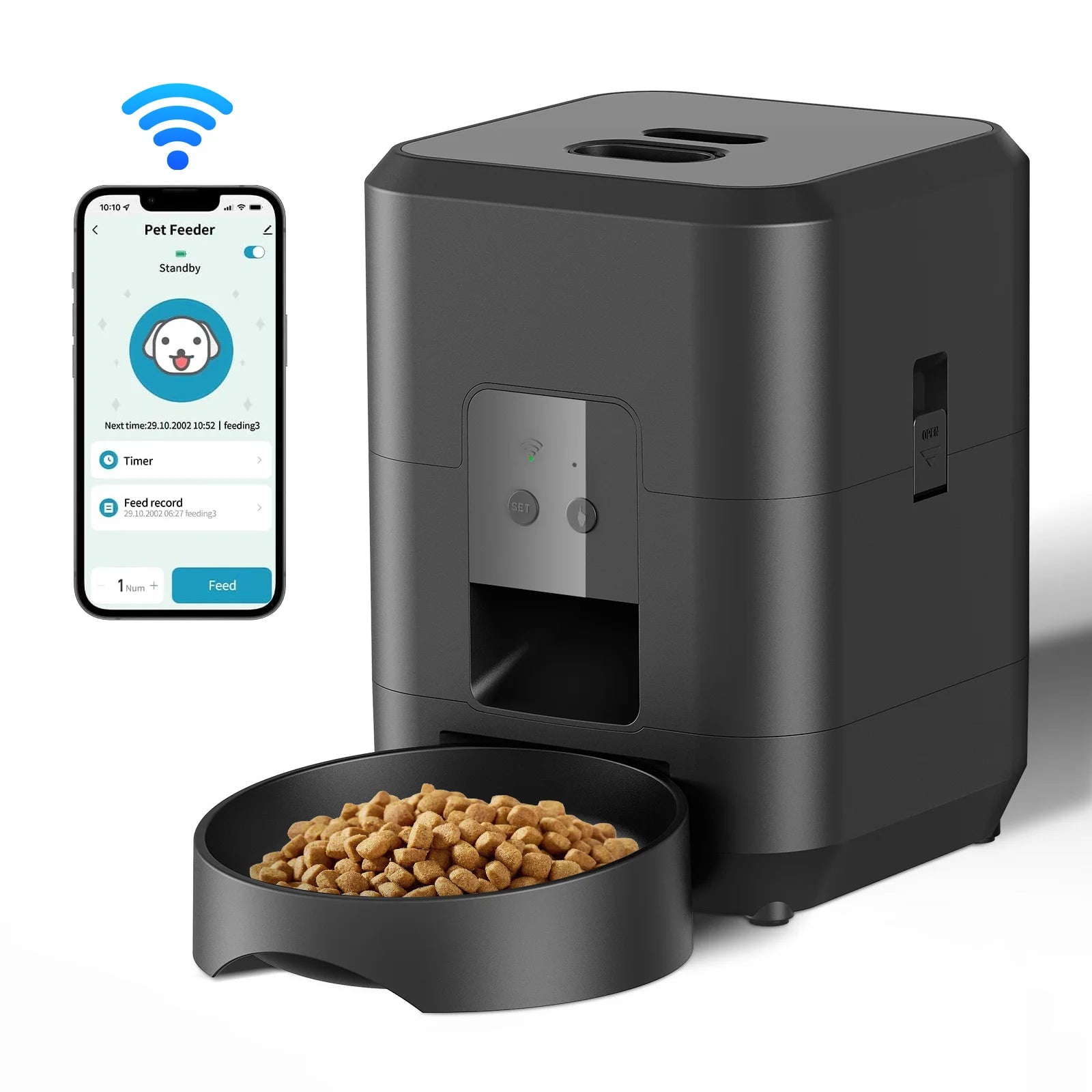 Smart Automatic Pet Feeder – Timed & Programmable with LCD Display | WiFi & Button Models for Cats & Dogs