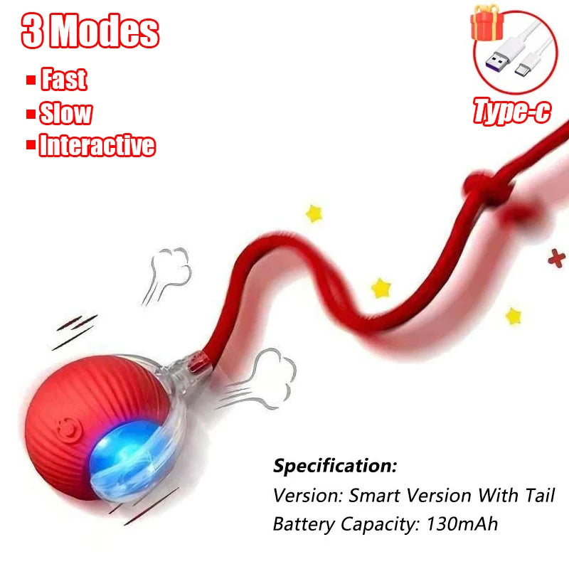 Infrared Automatic Rolling Cat Ball Toy – USB Rechargeable, Multi-Mode Mouse Imitation